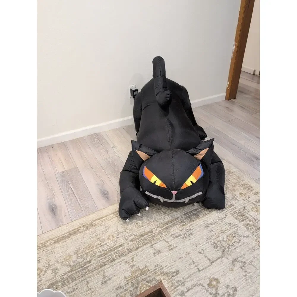 Halloween Black Cat Airblown Inflatable Decoration Blow-up 4 feet Tested.